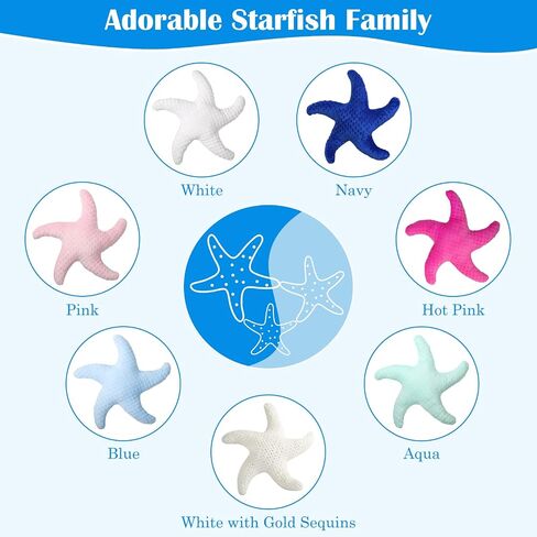 Marble Empire Starfish Pillow Shaped Beach Decorative Throw Pillows Cute Coastal Stuffed Animal Plush Soft Ocean Bedding for Bedroom(Blue) in Kuwait