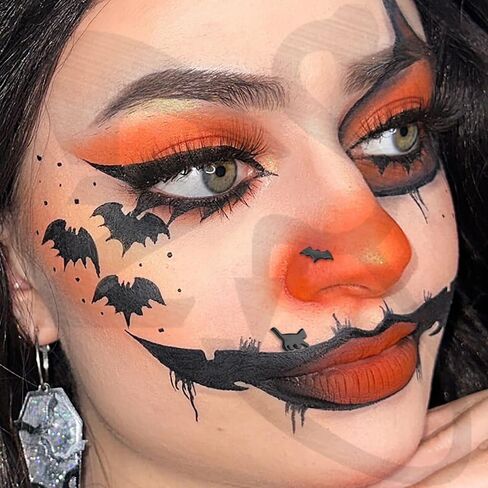 ZS 9Pcs 16G Halloween Lip Labret Studs, Stainless Steel Internally Threaded Jewelry for Conch Medusa Piercing, Black Bat Skull Ghost Forward Helix Tragus Earring for Women Men in Saudi Arabia