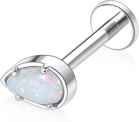 GAGABODY G23 Titanium Labret Studs 16G Tragus Earring Helix Stud Internally Threaded Labret Water Drop Opal Cartilage Monroe Piercing Lip Studs Tragus Piercing in Saudi Arabia