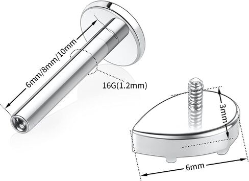 GAGABODY G23 Titanium Labret Studs 16G Tragus Earring Helix Stud Internally Threaded Labret Water Drop Opal Cartilage Monroe Piercing Lip Studs Tragus Piercing in Saudi Arabia