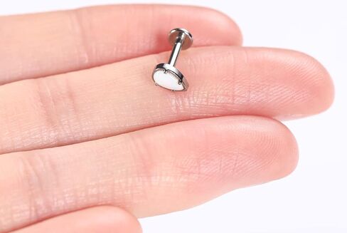 GAGABODY G23 Titanium Labret Studs 16G Tragus Earring Helix Stud Internally Threaded Labret Water Drop Opal Cartilage Monroe Piercing Lip Studs Tragus Piercing in Saudi Arabia