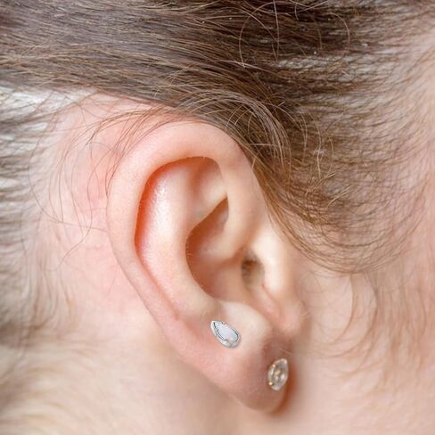 GAGABODY G23 Titanium Labret Studs 16G Tragus Earring Helix Stud Internally Threaded Labret Water Drop Opal Cartilage Monroe Piercing Lip Studs Tragus Piercing in Saudi Arabia