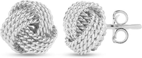 LeCalla Sterling Silver Love Knot Stud Earrings - Lightweight Italian Design Twisted Earrings for Women in Saudi Arabia