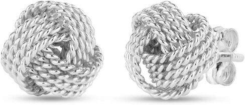 LeCalla Sterling Silver Love Knot Stud Earrings - Lightweight Italian Design Twisted Earrings for Women in Saudi Arabia