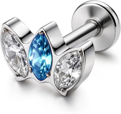 BodyBonita G23 Titanium Flat Back Stud Earrings Piercings - Hypoallergenic 16G Tragus Piercing Jewelry Helix Medusa Monroe Labret Lip Conch Earring 8mm in Saudi Arabia