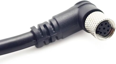 M8 8 Pin Female Connector Cable, A Code Right Angle Molding Cable Female Aviation Sensor Electrical PVC Cable Industrial Molded Cable AWG24（1Meter） in Saudi Arabia