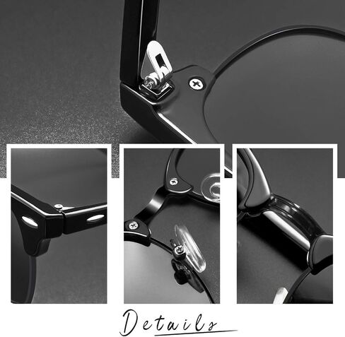 Joopin Vintage Sunglasses Half Frame Sun Glasses Polarized UV Protection Browline Shades for Women Men in Saudi Arabia