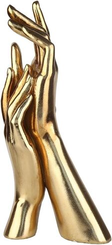 اليدين الذهبي النحت الأنيق راتنج المنزل ديكور يدي التماثيل متعددة الاستخدامات زخرفة الحب ، مثالية لغرفة النوم ، سطح المكتب ، خزائن ، زفاف (اليدين الذهبي) in Kuwait