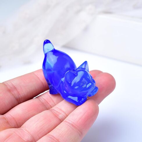 Moonstone Cat Crystal Statue Healing Crystal Reiki Meditation Pocket Gem Guardian Sculpture Home Study Table Desk Decor Collection Gift for Loved Ones in Saudi Arabia