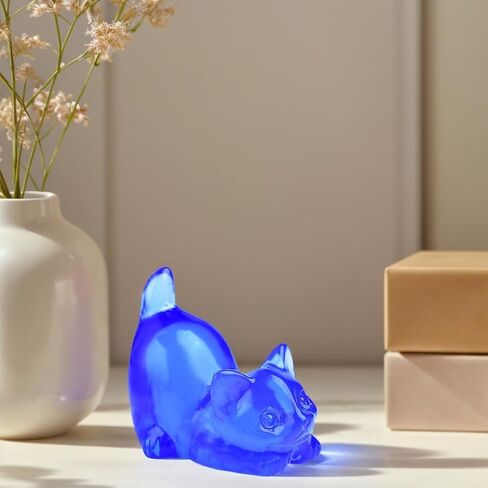 Moonstone Cat Crystal Statue Healing Crystal Reiki Meditation Pocket Gem Guardian Sculpture Home Study Table Desk Decor Collection Gift for Loved Ones in Saudi Arabia