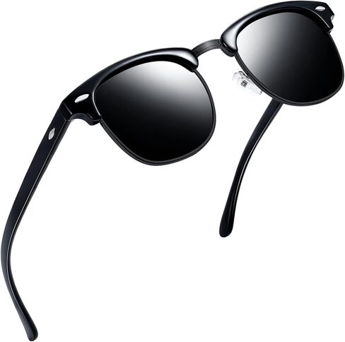 Joopin Vintage Sunglasses Half Frame Sun Glasses Polarized UV Protection Browline Shades for Women Men in Saudi Arabia
