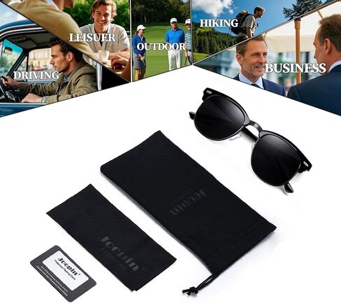 Joopin Vintage Sunglasses Half Frame Sun Glasses Polarized UV Protection Browline Shades for Women Men in Saudi Arabia