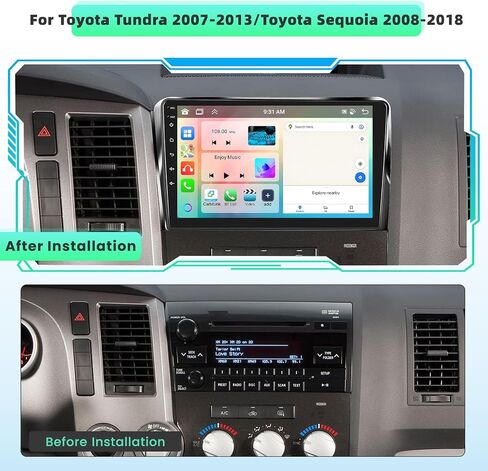 10.1 Inch Android 13 Car Stereo for Toyota Tundra 2007-2013 & Toyota Sequoia 2008-2018, 8 Core+4GRAM + 64GROM, 1280x720 Touchscreen, Wireless Carplay Android Auto GPS DSP 32EQ in Saudi Arabia