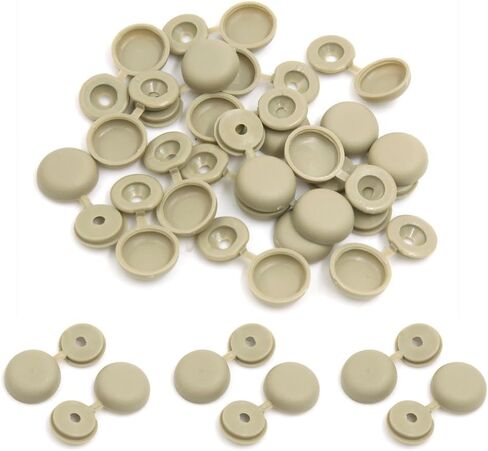 uxcell 20pcs 4mm Beige Hinged Screw Cover Folding Caps for Car Home Furniture Decor in Saudi Arabia