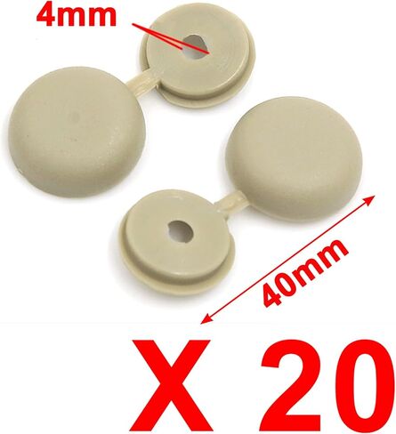 uxcell 20pcs 4mm Beige Hinged Screw Cover Folding Caps for Car Home Furniture Decor in Saudi Arabia