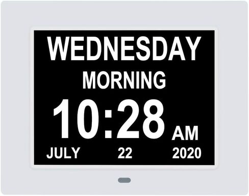 7 Inch Extra Large Non-Abbreviated Day Date & Month Digital Day Calendar Clock with Auto-Dimming 8 Alarm Reminders Dementia Clocks for Senior Elderly impaired Vision in Saudi Arabia