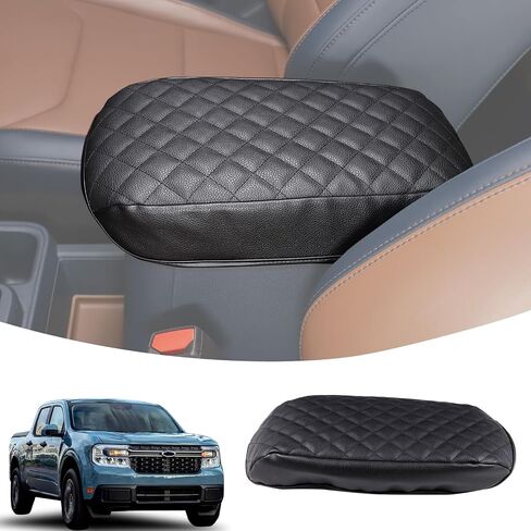 Center Console Cover Compatible with Ford Maverick 2022-2025 Center Console Armrest Seat Box Cover Cushion Lid Protector Pad Anti-Scratch Protector Cover Accessories (Leather, Black-B) in Saudi Arabia