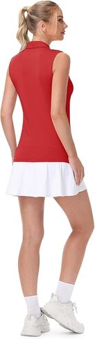 YSENTO Women's Sleeveless Golf Shirts Summer Fashion Cute Polo Tops UPF 50 Dry Fit Lapel Collar V Neck Clothes in Saudi Arabia