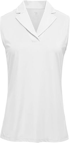 YSENTO Women's Sleeveless Golf Shirts Summer Fashion Cute Polo Tops UPF 50 Dry Fit Lapel Collar V Neck Clothes in Saudi Arabia