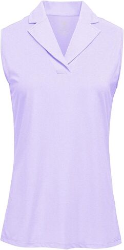 YSENTO Women's Sleeveless Golf Shirts Summer Fashion Cute Polo Tops UPF 50 Dry Fit Lapel Collar V Neck Clothes in Kuwait