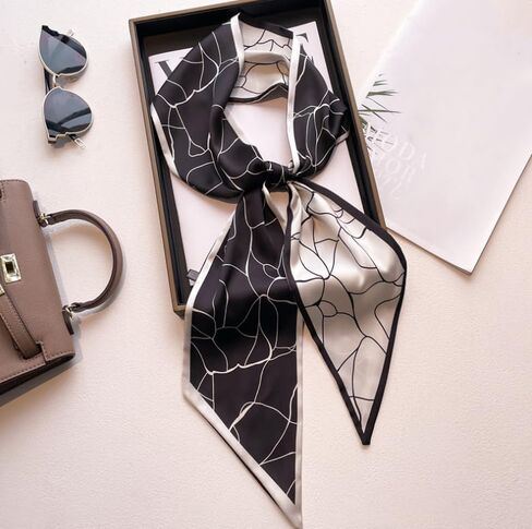 Long Purse Bag Scarf Silky Neck Scarf Lightweight Headscarf Satin Hair Scarf for Women in Kuwait