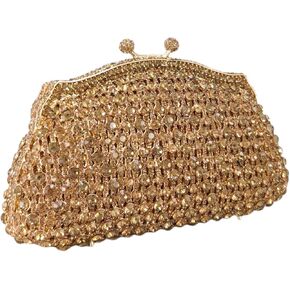 Boutique De FGG Women Crystal Evening Minaudiere Bags Bridal Wedding Rhinestone Clutch Bag Party Purses and Handbags, Mini