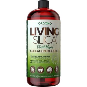 Living Silica Plant Based Collagen Booster | Vegan Collagen Booster | Supports Healthy Collagen and Elastin Production for Joint & Bone Support, Glowing Skin, Strong Hair & Nails | 33.85 Fl Oz