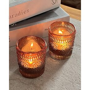 WDHODEC Amber Tealight Candle Holders Set of 24, Votive Candle Holders for Birthday Party, Wedding Decoration