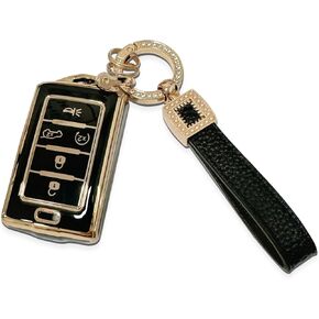 POSAID Fob Key Cover for Jeep Grand Cherokee L, Key Fob Shell Case for Gladiator Wagoneer Grand Wagoneer 2023 2022 2021 with Key Chain, White