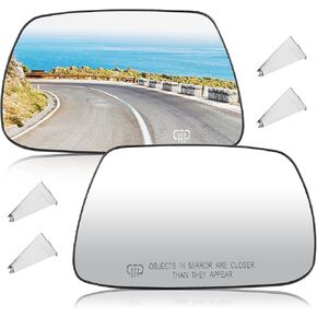 Left & Right Side Heated Mirror Glass Fits for Jeep Grand Cherokee 2005 2006 2007 2008 2009 2010 Replacement for 5142875AA 5142874AA