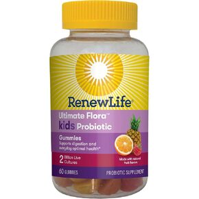Renew Life Kids Probiotic Gummies, Daily Supplement Supports Overall Health and Optimal Digestion, Dairy and Soy Free, 2 Billion CFU, 60 Count