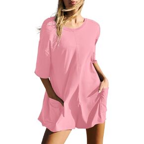 NTSWZYS Tee Rompers Casual Oversized Athletic Jumpsuits Short Sleeve Workout Overalls Jumpsuit
