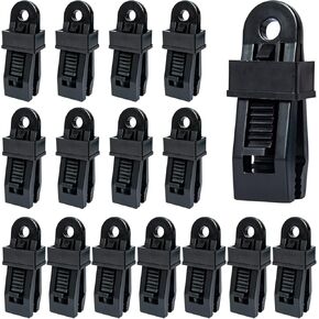 Tarp Clip Crocodile Mouth 15Pcs, Multipurpose Secures Tarp Clips Clamps for Swimming Pool, Cover Awnings, Outdoor Camping, Caravan Canopies, Car Covers (Black)