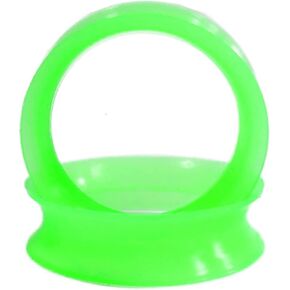 Pair 8G (3MM) GREEN SILICONE EARSKIN TUNNELS Double Flare Gauges Super Ultra Thin Soft Flexible Flesh Plugs (2pcs)