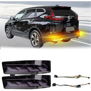 Full Lens LED Rear Reflector Bumper Fog Light Assembly kit for Honda CRV CR-V 2020 2021 2022,Turn Signal Light&Brake Light&Daytime Running Light,2 PCS PLUG AND PLAY