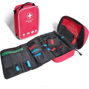 First Aid Bag Empty Medical Bag for Travel Home Car and Office Compact Emergency Storage Organizer (No Medications Included)