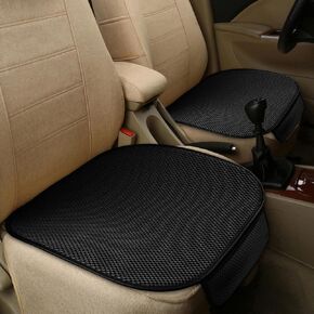 Car Seat Cover, Car Seat Cushion, Breathable and Comfortable Auto Front Seat Button Cushion Mat with Pocket, Universal Car Accessories Front Seat Covers for Automotive, SUV, Truck (Black)