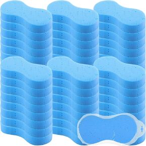 Vesici 24 Pack Car Wash Sponges Large Sponges Bulk Big All-Purpose Scrubber Thick Foam Car Cleaning Supplies for Washing Boat Kitchen Household with Single Vacuum Compressed Packing (Bright Yellow)