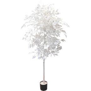 5ft Ficus Trees Artificial, Large White Fake Tree Faux Plant for Home Indoor Wedding Décor