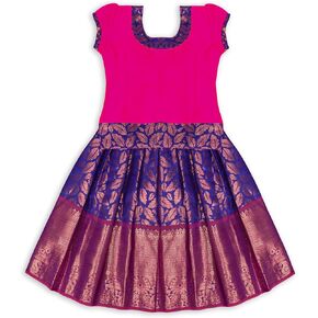 Chandrakala Lehanga Pattu Pavadai For Girls Kids South Indian Dress, (KL115-P)
