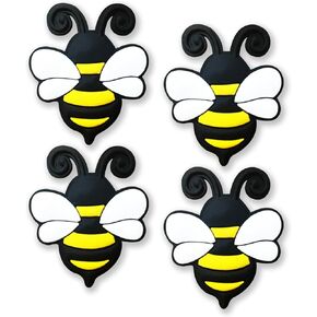 Bee Shoe Charms ;Cute Cartoon Bumblebee Charms for Clog Shoes Decoration Cute Animal Shoes Charm for Kids Adults Animal Lover, PVC Shoe Charm Accessories Decoration Gifts 4 Pcs