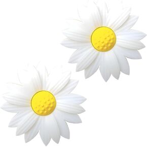 Premium White Flower Charms for Bogg Bag, Set of 2 PVC Rubber Inserts, Compatible with Bogg Bag Accessories, Beach Bag Charms Inserts Accessories for Women Girls (B1)