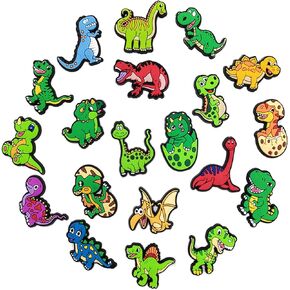 20PCS Dinosaur Shoe Charms for Boys Teens, Dinosaur Shoe Decoration Charms, Shoe Charm, Charms for Shoes Bracelet Wristband Party Favors Gifts Boys Kids Adults