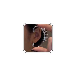 Bohemia Pearl Crystal Cuff Wrap Earrings Gold Pearl Ear Wrap Earrings Cz Pearl Ear Wrap Earrings Non Pierced Clip on Earrings for Women