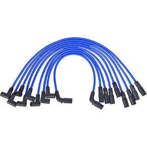 RLP Silicone Spark Plug Wires Set Red 8.0mm Compatible with Chevy GMC Cadillac 96-02 Tahoe Suburban Silverado Express C1500 C2500 C3500 K1500 K2500 V8 5.0L 5.7L 9Pcs Replace# 9718Q 88862381 35-8150