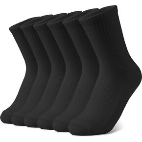 Winter Solid Thick Warm Socks, Cozy Crew Socks with Arch Support & Cushioned Towel Sole
