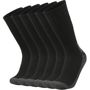 SOX TOWN Men's Merino Wool Cushion Crew Socks Moisture Wicking Control for Outdoor Hiking Work Boot Thermal Warm All Seasons