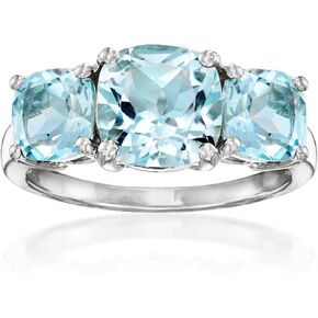 Ross-Simons 4.80 ct. t.w. Sky Blue Topaz 3-Stone Ring in Sterling Silver