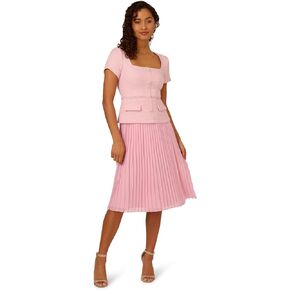 Adrianna Papell Women's Boucle Combo Midi Dress
