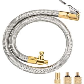 Linkstyle 21" Tire Inflator Extension Hose Adaptor, Locking Air Chuck Quick Connect for Portable Air Compressor